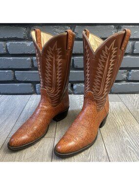 Tony Lama Vintage Gold Label Antelope Western Cowboy Boots Mens 13 A